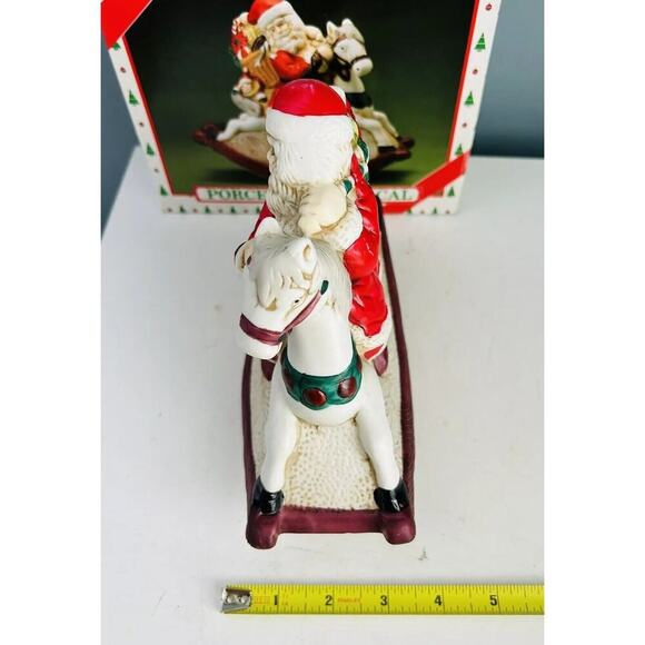 Vintage Target Music Box Santa on Rocking Horse Ceramic Musical In Original Box - Picture 4 of 10